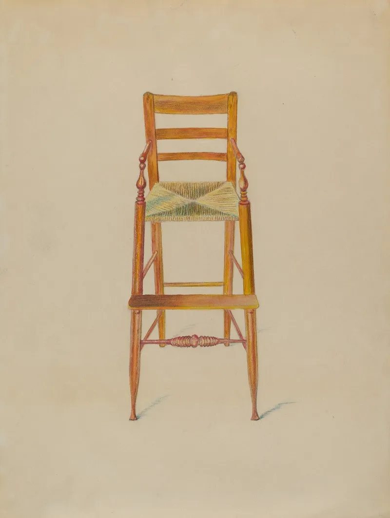 Babys High Chair by Edith Magnette - Canvas Print