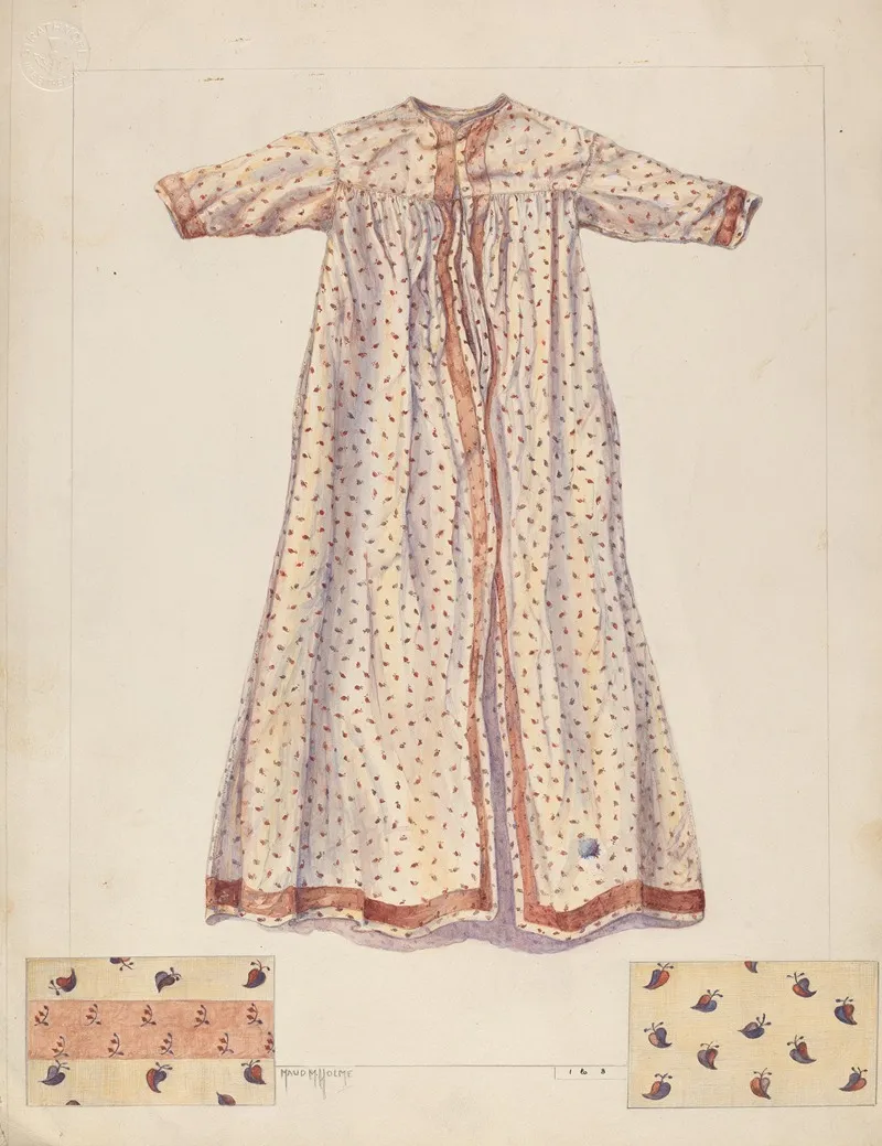 Babys Nightgown by Maud M. Holme - Canvas Print