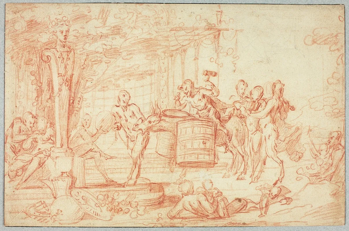 Bacchanal 13 by Claude Gillot - Canvas Print