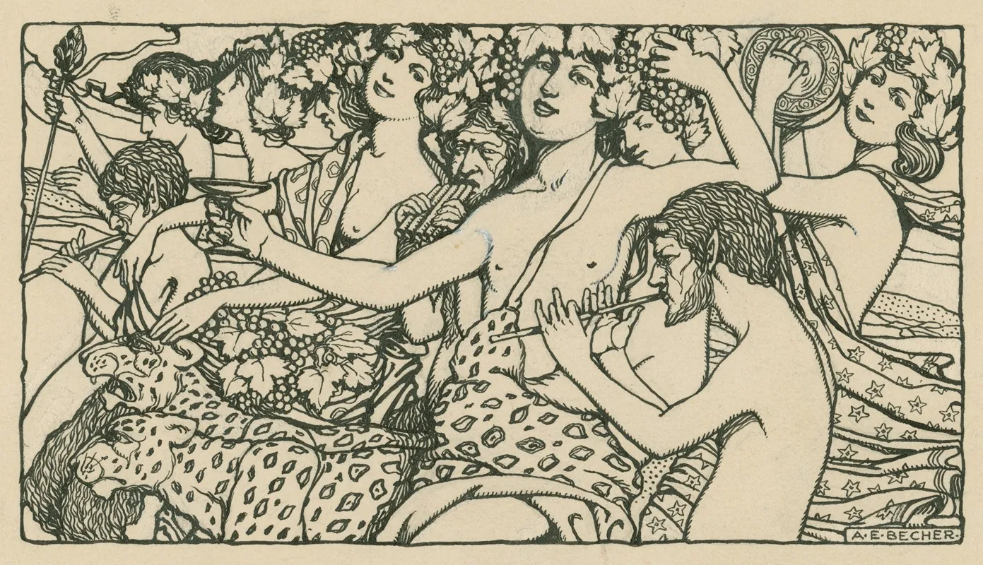 Bacchanal Scene 2 by Arthur E. Becher - Canvas Print