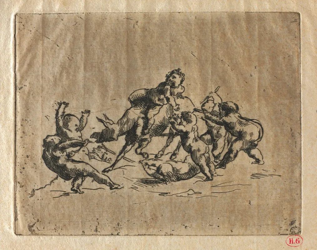 Bacchanal With Children And Donkey