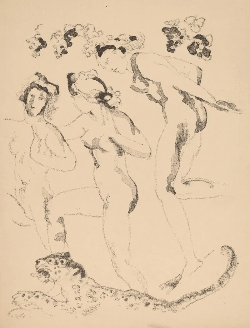 Bacchantes 2 by Arthur Bowen Davies - Canvas Print