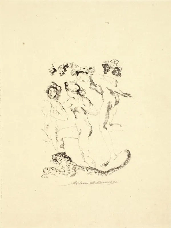 Bacchantes by Arthur Bowen Davies - Canvas Print