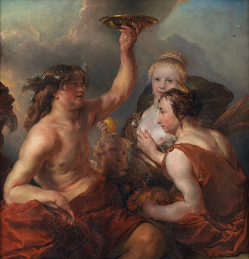 Bacchus Ceres And Venus by Cornelis Schut - Canvas Print
