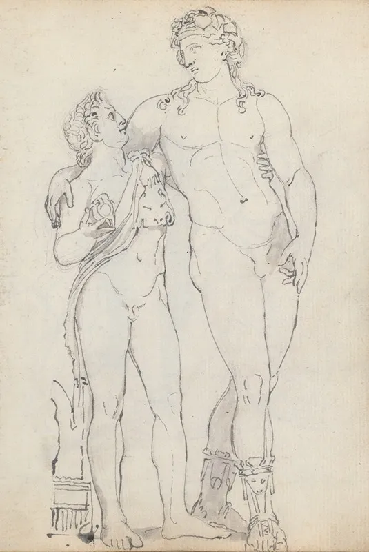 Bacchus Standing Leaning On A Faun