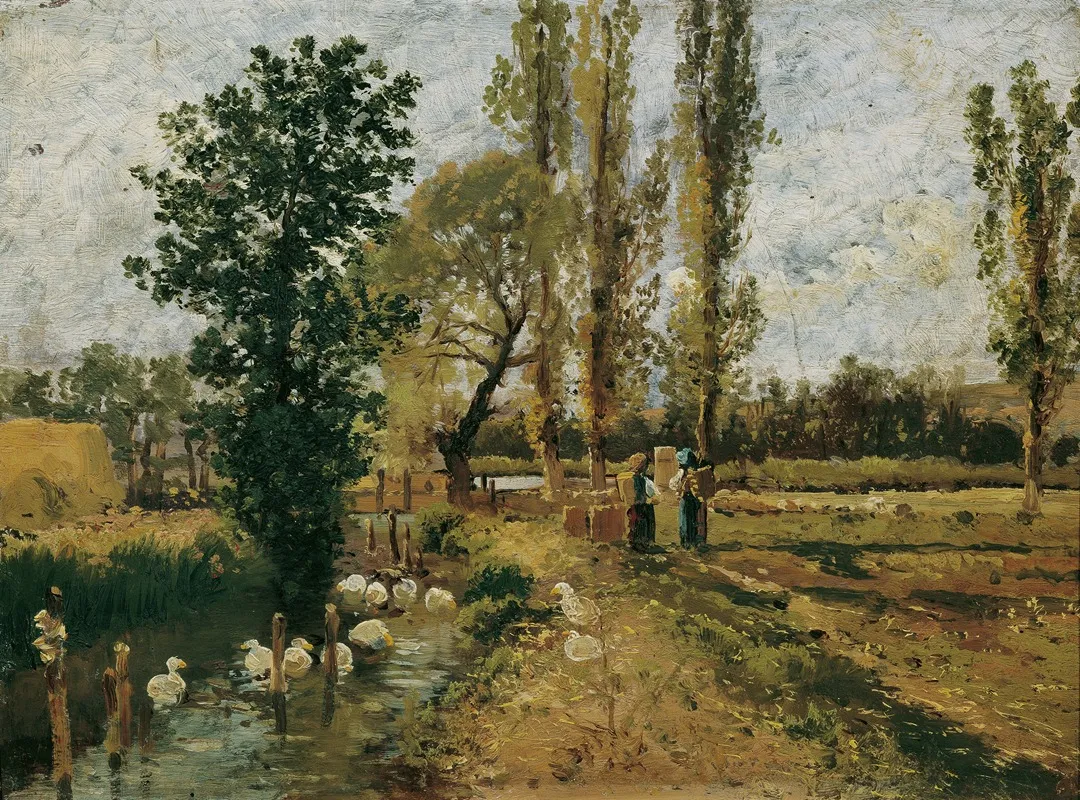 Bachlandschaft by Theodor Von Hörmann - Canvas Print