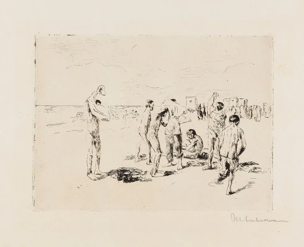 Badende Knaben 5 by Max Liebermann - Canvas Print