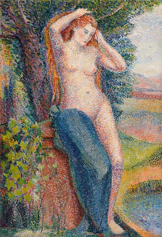 Baigneuse Se Coiffant