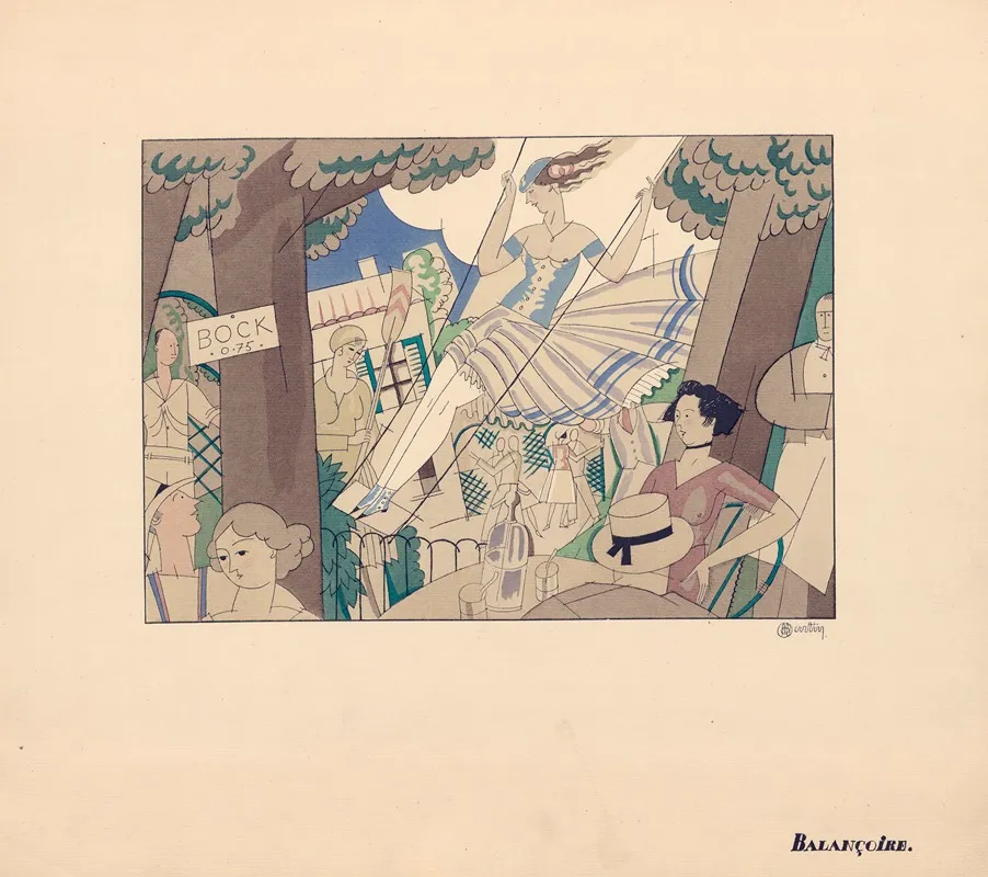 Balancoire by Charles Martin - Canvas Print