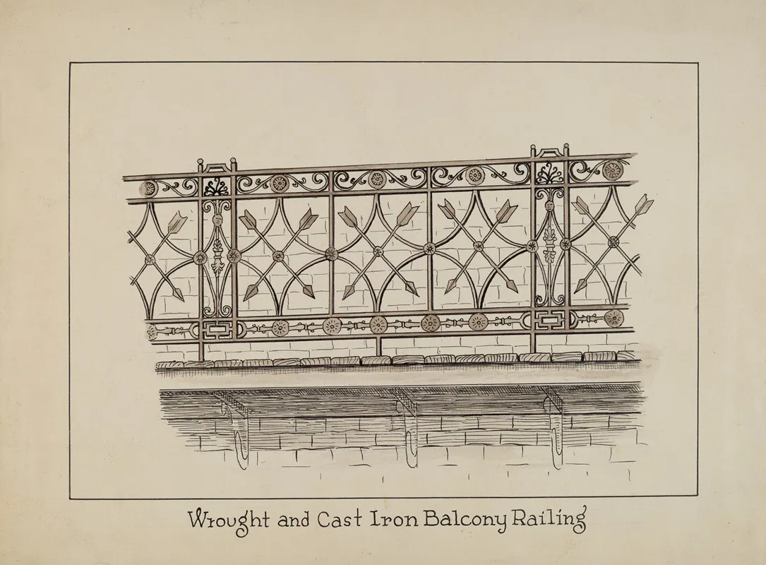 Balcony Railing 4 by Lucien Verbeke - Canvas Print