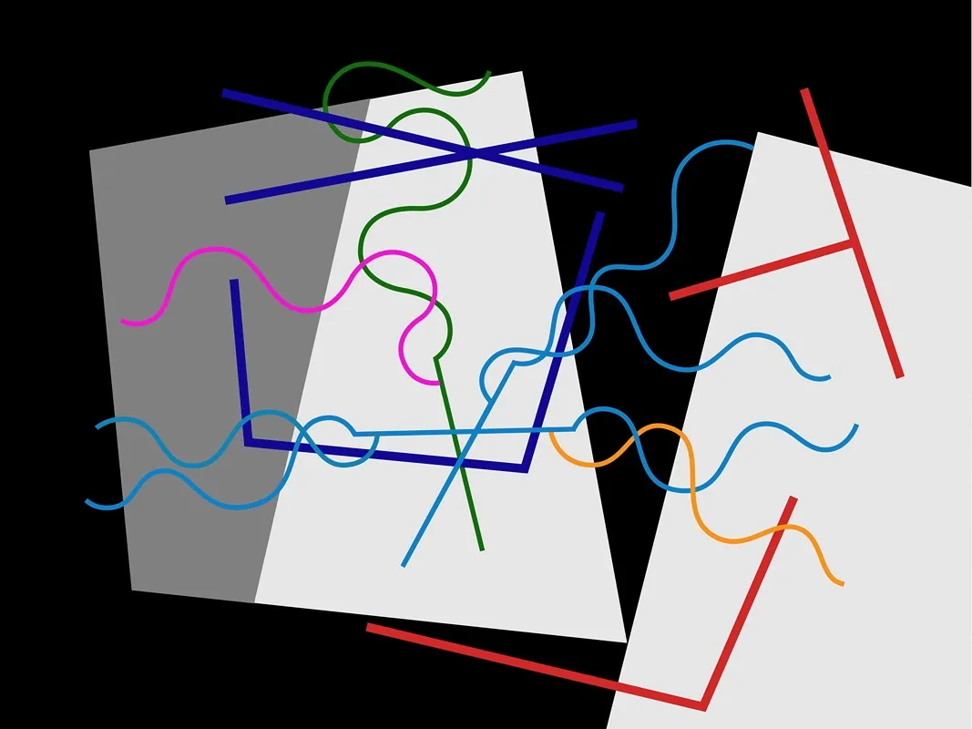 Balken Und Gewellte Linien by Myriam Thyes - Canvas Print