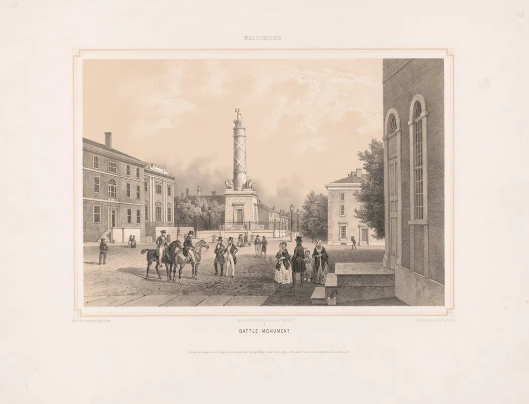 Baltimore Battle Monument by Augustus Köllner - Canvas Print