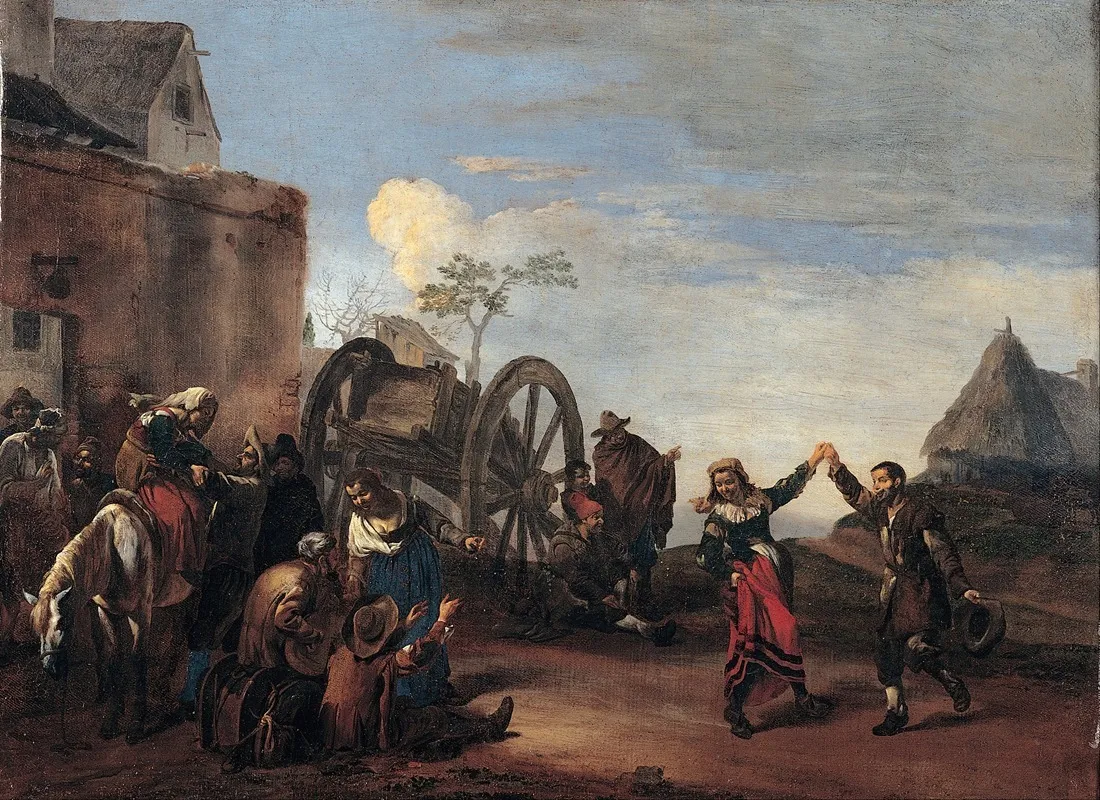 Bambocciata Childishness by Michelangelo Cerquozzi - Canvas Print