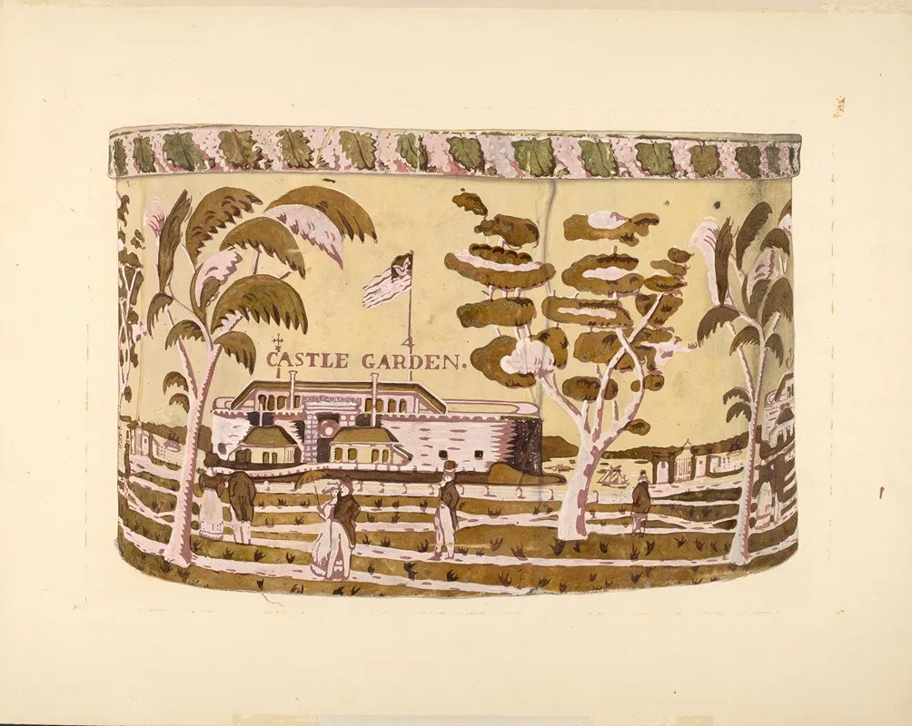 Bandbox Castle Garden by Harold Merriam - Canvas Print