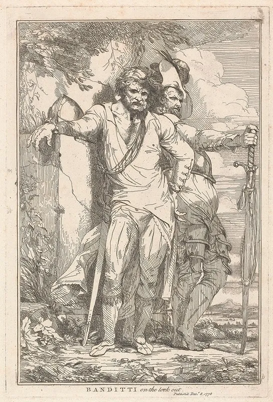 Banditti On The Lookout by John Hamilton Mortimer - Canvas Print