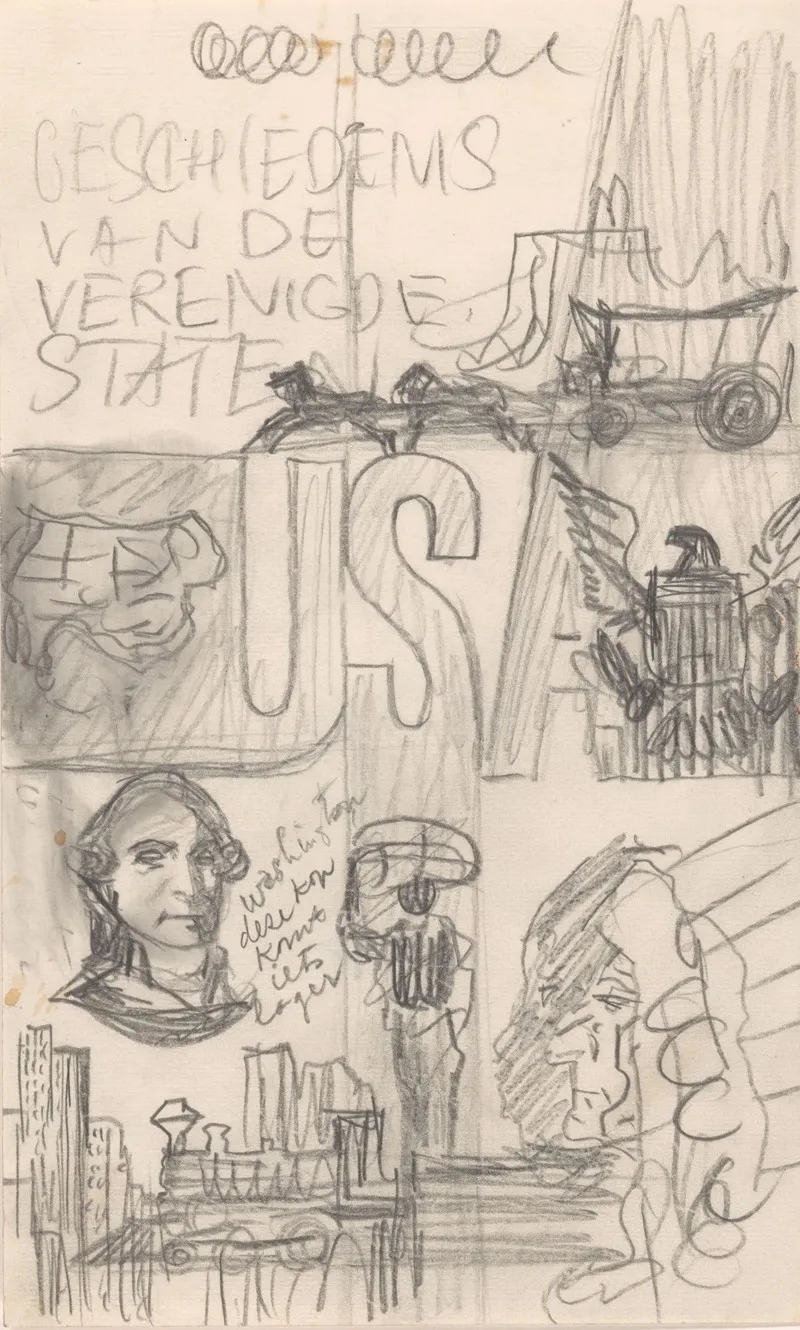 Bandontwerp Voor Andre Maurois Geschiedenis Van De Verenigde Staten 1964