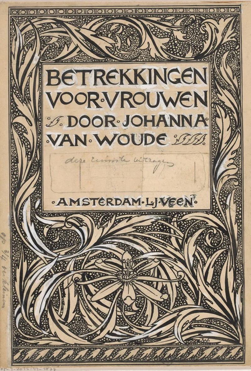 Bandontwerp Voor Johanna Van Woude Betrekkingen Voor Vrouwen by Willem Wenckebach - Canvas Print