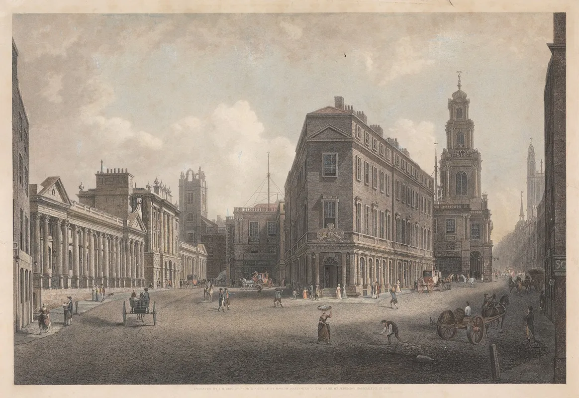 Bank Of England Royal Exchange by William Marlow - Canvas Print