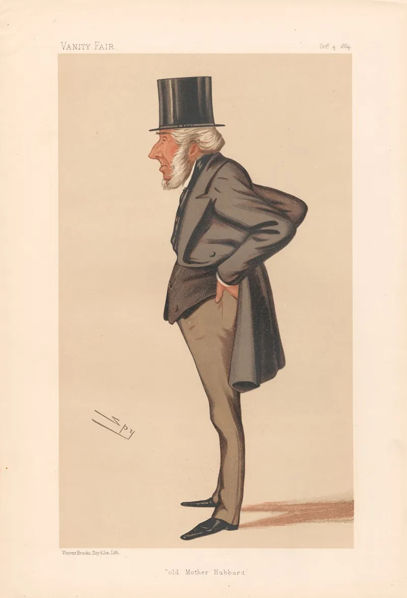 Bankers And Financiers Old Mother Hubbard The Rt Hon John Jellibrand Hubbard 4 October 1884 by Leslie Matthew Ward - Canvas Print