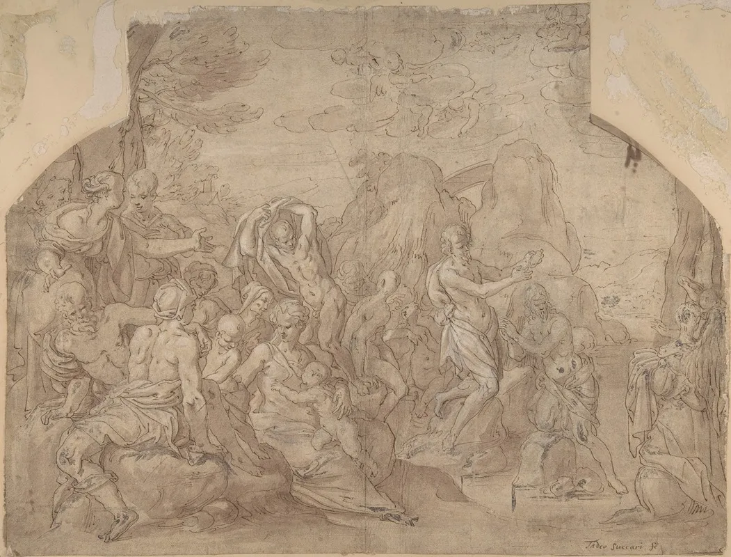 Baptism Of Christ 4 by Maerten De Vos - Canvas Print