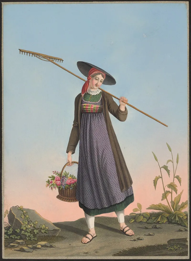 Barbe Pellegrini De Vallegio Au Canton Du Tessin by Jean Emmanuel Locher - Canvas Print