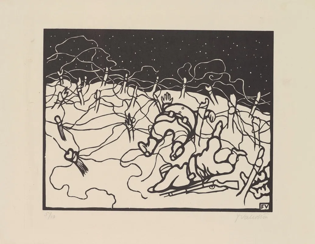 Barbed Wire Les Fils De Fer by Félix Vallotton - Canvas Print