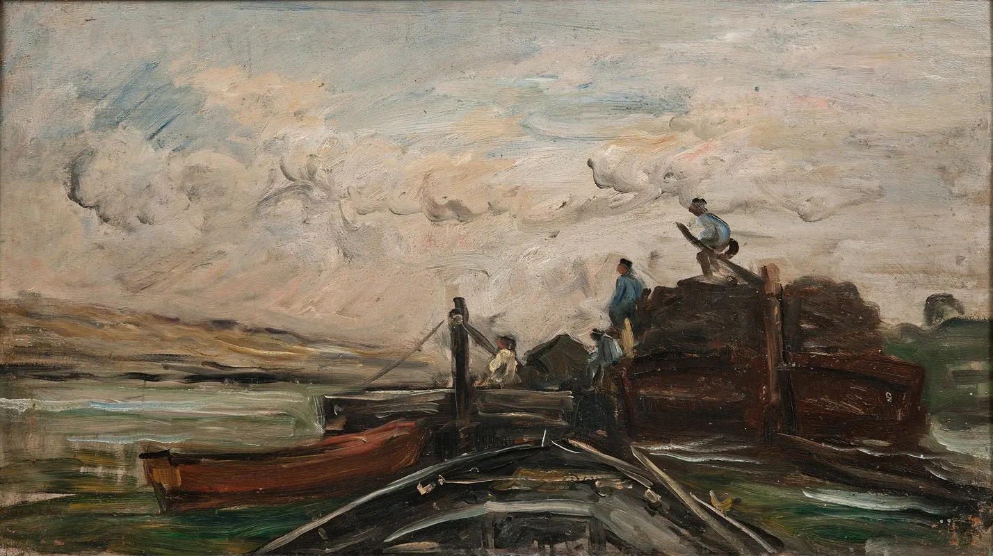 Barges On A River