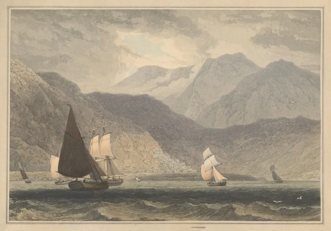 Barmouth Merionethshire by William Daniell - Canvas Print