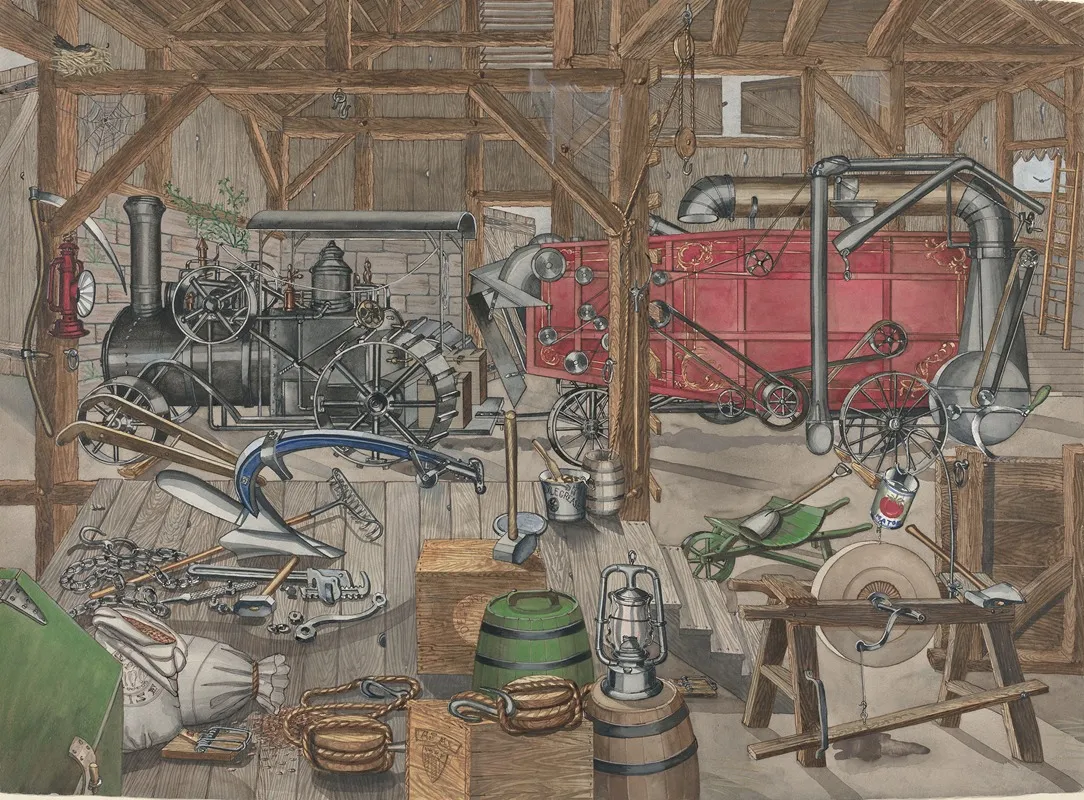Barn Gangway by Perkins Harnly - Canvas Print