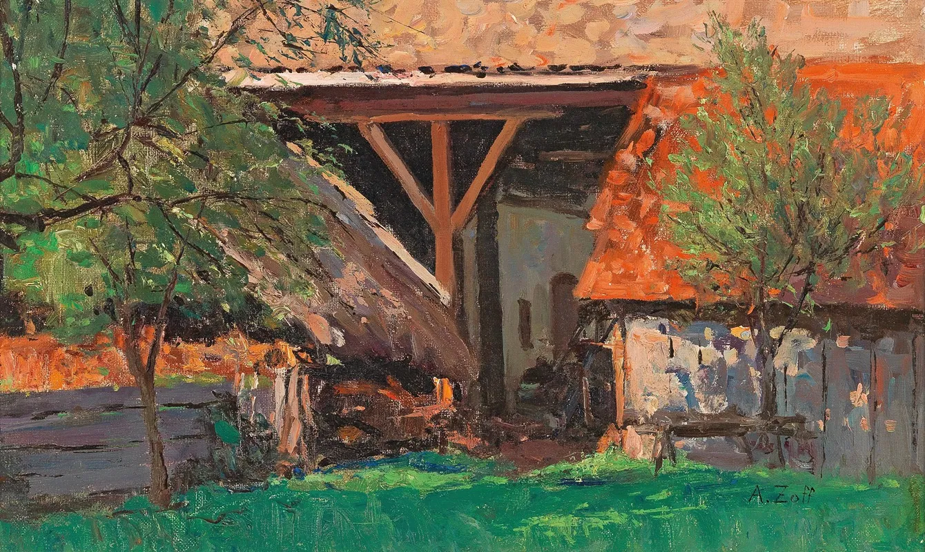 Barn In Stainz by Alfred Zoff - Canvas Print
