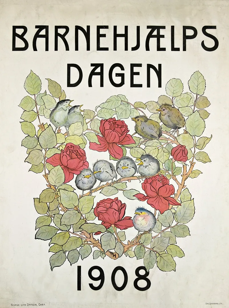 Barnehjaelpsdagen 1908 by Thorolf Holmboe - Canvas Print