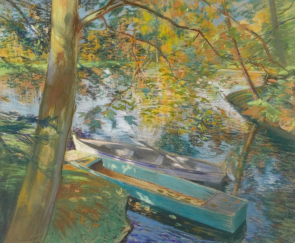 Barques En Automne by Pierre Georges Jeanniot - Canvas Print