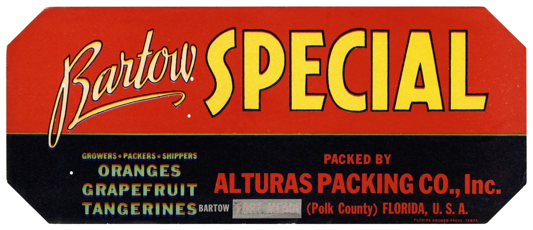 Bartow Special Citrus Label