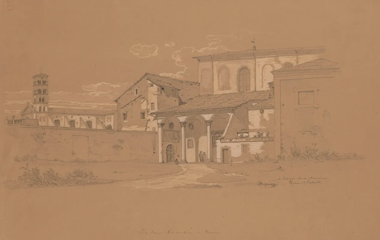 Basilica Of Saint Sabina On The Aventine Hill In Rome In The Background On The Left The Basilica Of Saints Boniface And Alexius