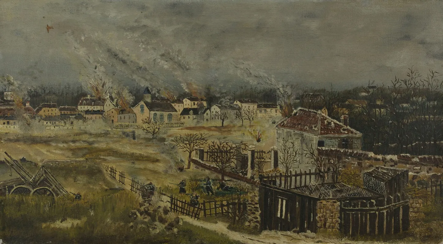 Bataille De Champigny Episode De La Guerre De 1870 by Henri Émilien Rousseau - Canvas Print