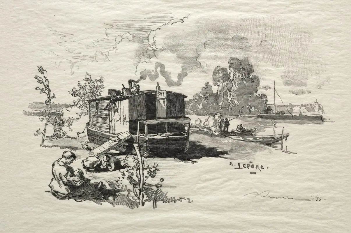 Bateau Logement 2 by Auguste Louis Lepère - Canvas Print