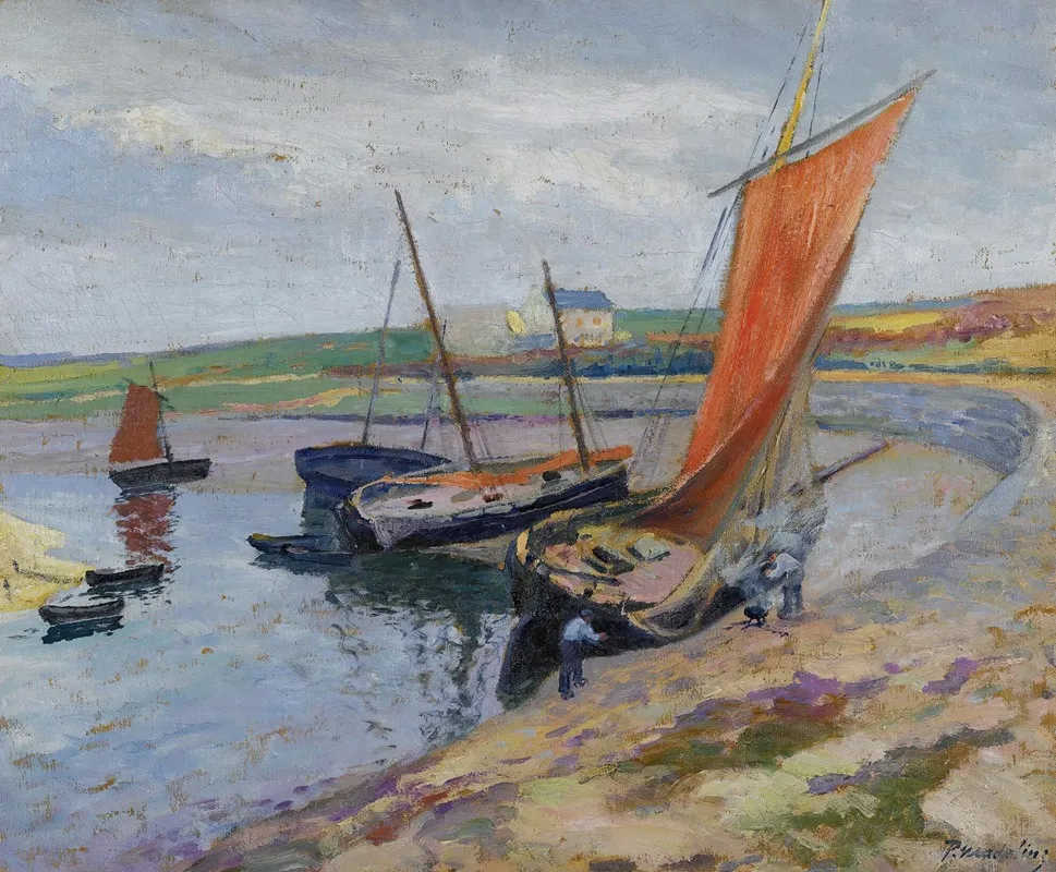 Bateaux Au Bord De La Mer by Paul Madeline - Canvas Print