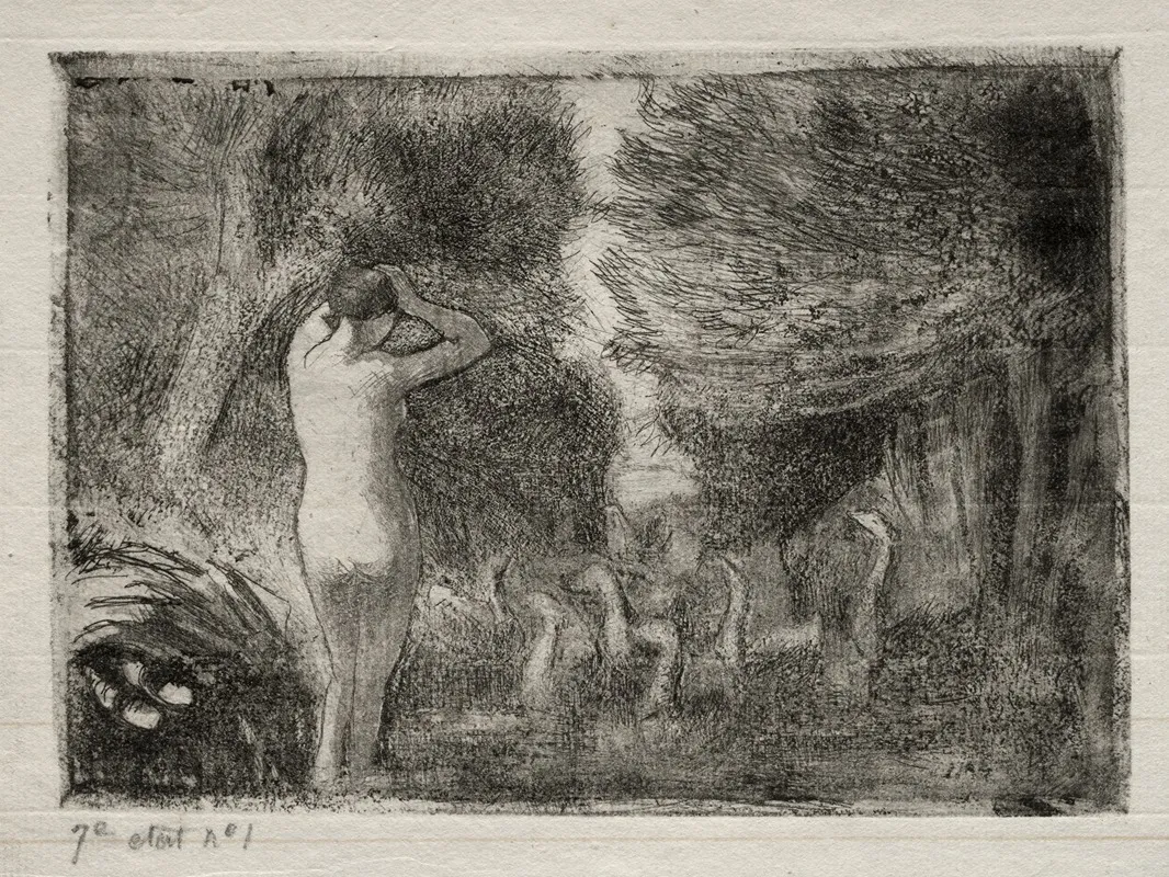 Bather And Geese