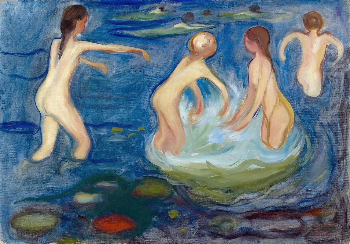 Bathing Girls by Edvard Munch - Canvas Print