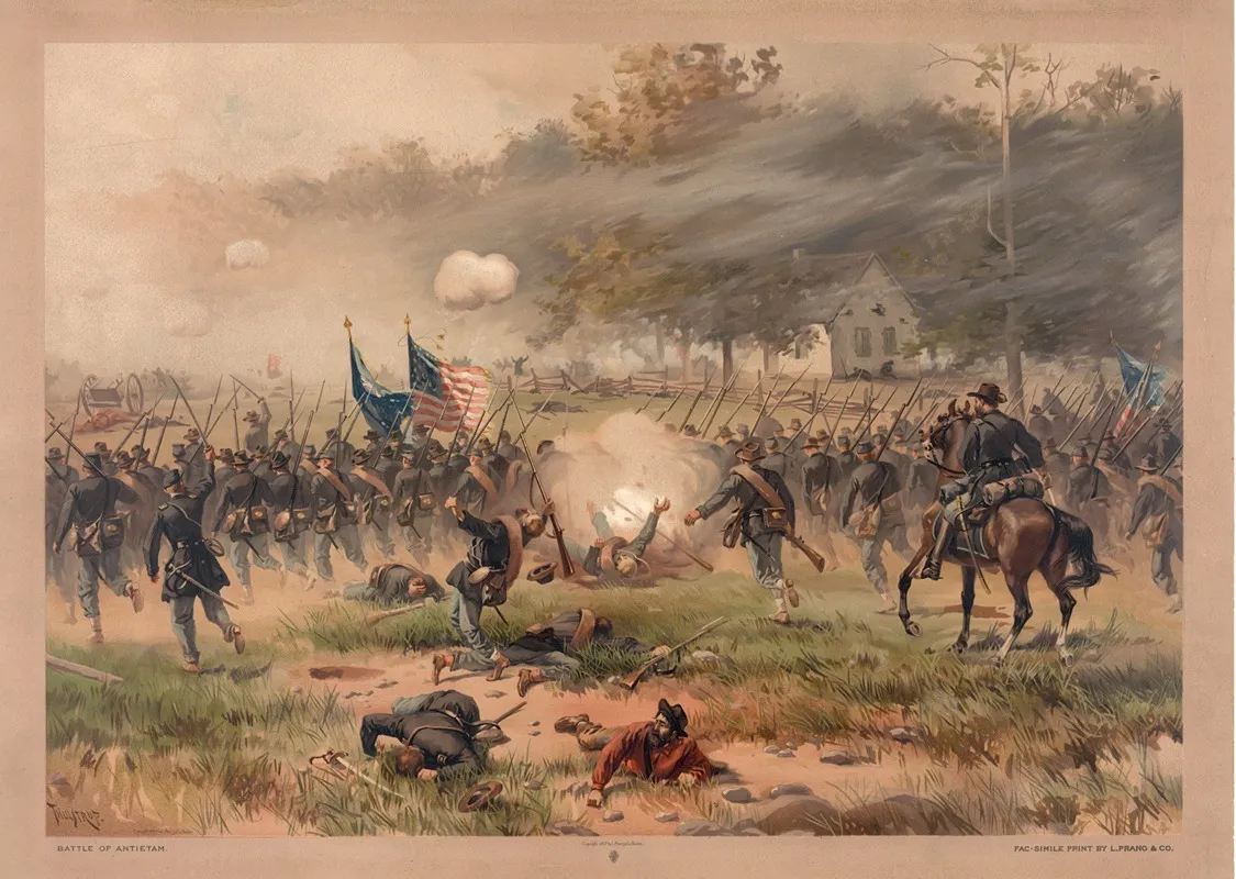 Battle Of Antietam by Thure de Thulstrup - Canvas Print