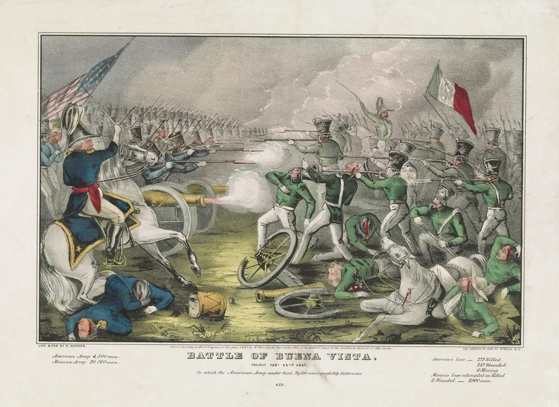 Battle Of Buena Vista Fought Feby 23rd 1847 In Which The American Army Under Gel Taylor Were Completely Victorious
