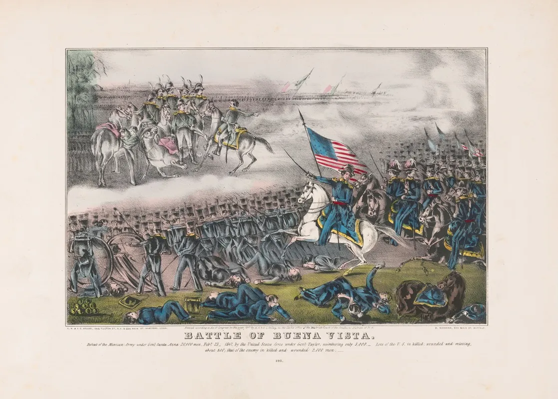 Battle Of Buena Vista by E.B. &amp; E.C. Kellogg - Canvas Print
