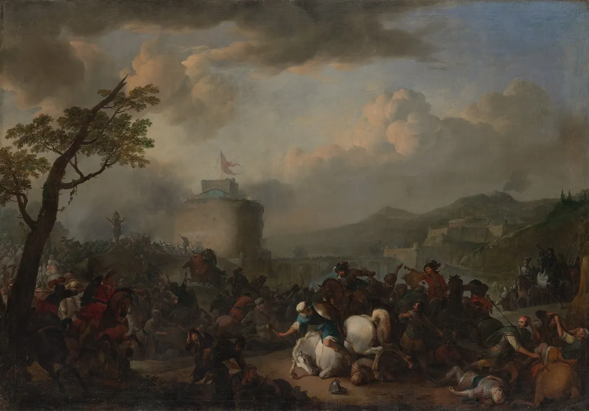Battle Scene 11 by Johannes Lingelbach - Canvas Print