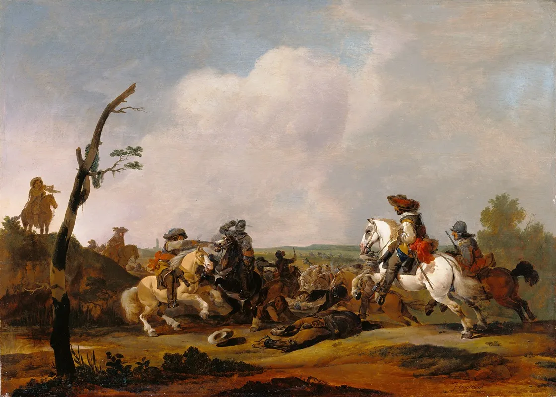 Battle Scene 3 by Johannes Lingelbach - Canvas Print
