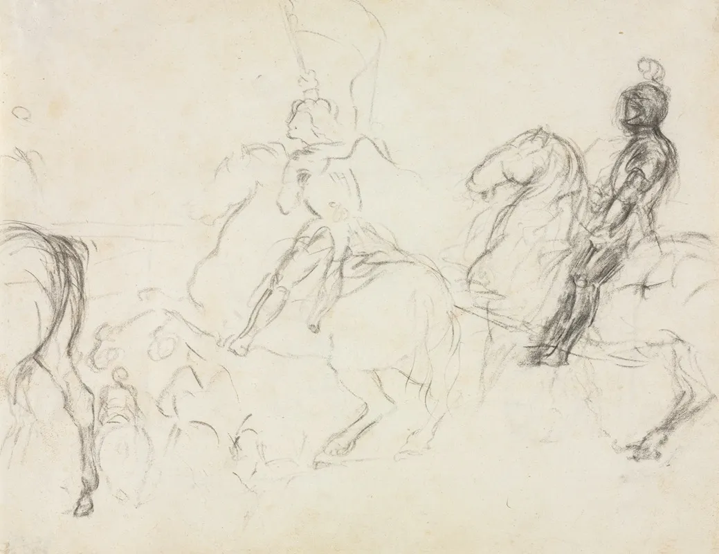 Battle Scene With Armored Figures On Horseback Recto
