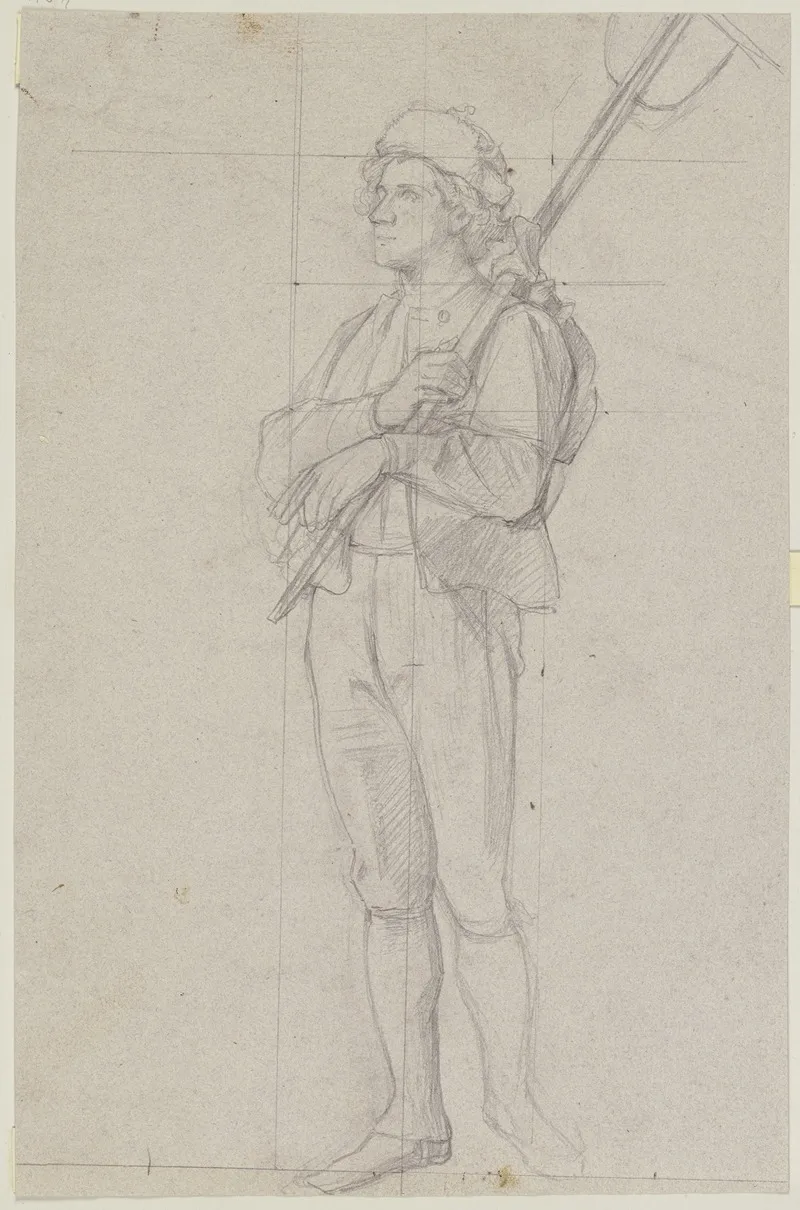 Bauer Mit Geschultertem Rechen