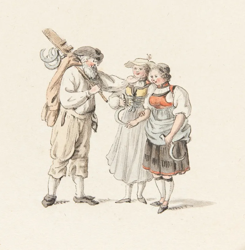 Bauer Und Zwei Madchen