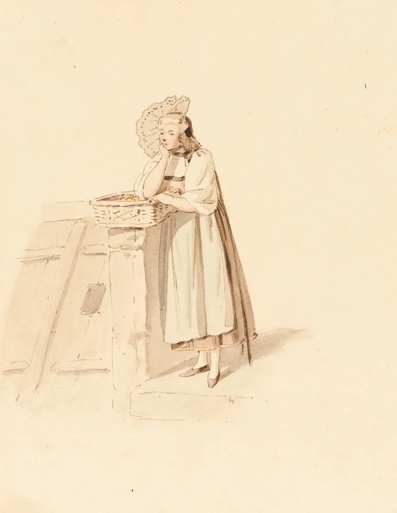 Bauerin Vor Einer Kellertur In Bern