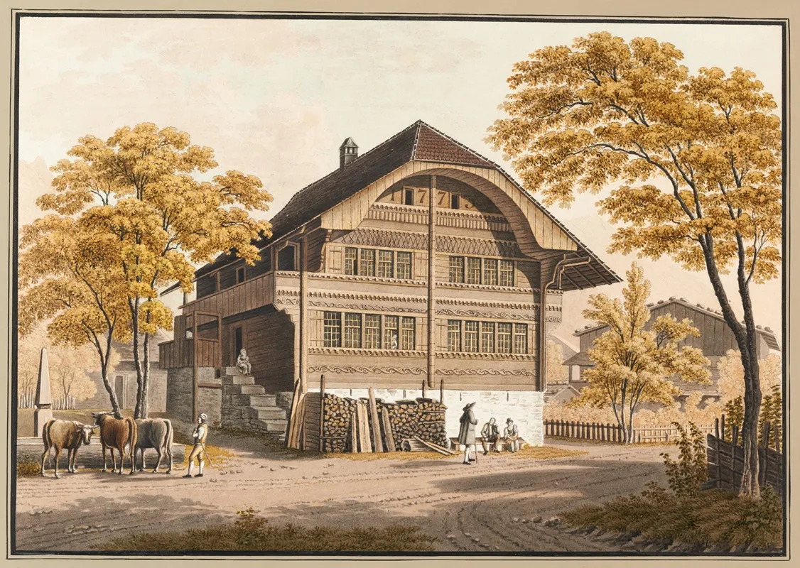 Bauernhaus Bei Interlaken by Jacques Henri Juillerat - Canvas Print