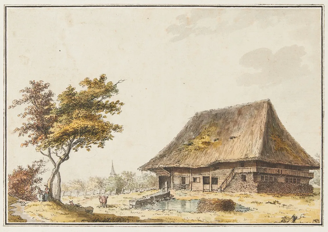 Bauernhaus Im Berner Mittelland 3 by Johann Ludwig Aberli - Canvas Print